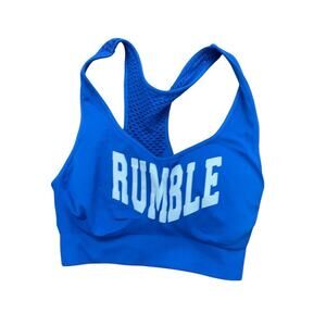 Phat Buddha Women's Blue Rumble Racerback Sports Bra Size One Size